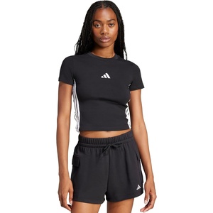 image:imageadidas Womens Essentials 3Stripes Slim Baby TShirtBlackWhite