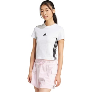 image:imageadidas Womens Essentials 3Stripes Slim Baby TShirtWhiteBlack