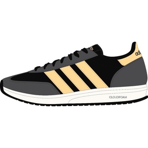 image:imageadidas Womens Run 70S 20 Lace Up Sneakers Shoes Casual  BlackBlackOrange TintGrey
