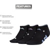 image:imageadidas Womens Cushioned Socks 3 PairsBlackBlue FusionViolet Fusion Purple30No Show