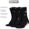 image:imageadidas Womens Cushioned Socks 3 PairsBlackNight GreyWhite30Crew