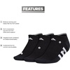 image:imageadidas Womens Cushioned Socks 3 PairsBlackNight GreyWhite30No Show