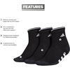image:imageadidas Womens Cushioned Socks 3 PairsBlackNight GreyWhite30Quarter