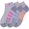 image:imageadidas Womens Cushioned Socks 3 PairsCool Light HeatherLucid Fuchsia PinkBlue Fusion30Low Cut