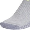 image:imageadidas Womens Cushioned Socks 3 PairsCool Light HeatherPowder YellowViolet Tone Purple30No Show