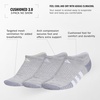image:imageadidas Womens Cushioned Socks 3 PairsCool Light HeatherPowder YellowViolet Tone Purple30No Show