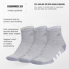 image:imageadidas Womens Cushioned Socks 3 PairsCool Light HeatherPowder YellowViolet Tone Purple30Quarter