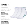 image:imageadidas Womens Cushioned Socks 3 PairsWhiteBlue FusionPowder Teal Green30Quarter