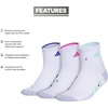 image:imageadidas Womens Cushioned Socks 3 PairsWhitePulse Mint GreenLucid Fuchsia Pink30Quarter