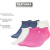 image:imageadidas Womens Superlite No Show Socks 6 PairsPreloved Ink BlueOff WhitePulse Magenta PinkClassic