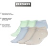 image:imageadidas Womens Superlite No Show Socks 6 PairsSemi Green SparkWonder BluePutty GreyClassic