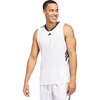 image:imageadidas Mens 3Stripes Tank Casual  BlackWhiteBlack