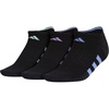 image:imageadidas Womens Cushioned Socks 3 PairsBlackBlue FusionViolet Fusion Purple30No Show