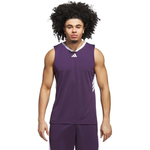 image:imageadidas Mens 3Stripes Tank Casual  BlackAurora PlumWhite