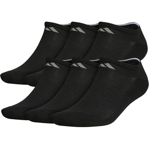 image:imageadidas Mens Athletic Cushioned No Show Socks 6 PairsBlackAluminum 2