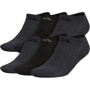 image:imageadidas Mens Athletic Cushioned No Show Socks 6 PairsBlackOnix Grey