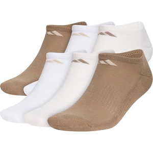 image:imageadidas Mens Athletic Cushioned No Show Socks 6 PairsKhaki SixWhiteCrystal Linen Beige