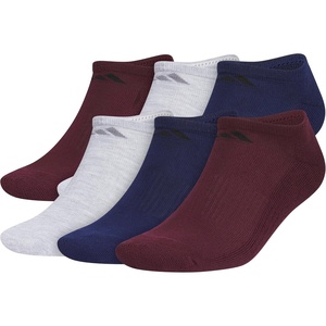 image:imageadidas Mens Athletic Cushioned No Show Socks 6 PairsMaroonCool Light HeatherDark Blue