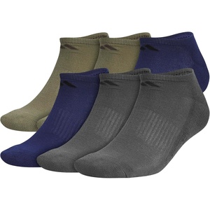 image:imageadidas Mens Athletic Cushioned No Show Socks 6 PairsOlive Strata GreenDark BlueCarbon Grey