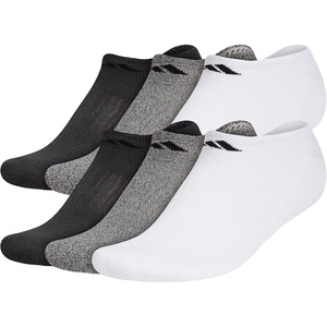 image:imageadidas Mens Athletic Cushioned No Show Socks 6 PairsWhiteAlumina BeigeCarbon Grey