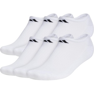 image:imageadidas Mens Athletic Cushioned No Show Socks 6 PairsWhiteBlack