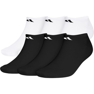 image:imageadidas Mens Athletic Cushioned No Show Socks 6 PairsWhiteBlackWhite