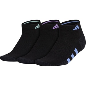 image:imageadidas Womens Cushioned Socks 3 PairsBlackBlue FusionViolet Fusion Purple30Low Cut