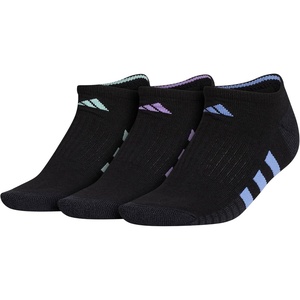 image:imageadidas Womens Cushioned Socks 3 PairsBlackBlue FusionViolet Fusion Purple30No Show