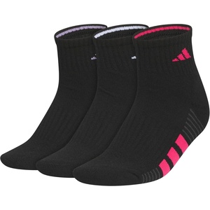 image:imageadidas Womens Cushioned Socks 3 PairsBlackMagic Lilac PurplePower Pink40Quarter