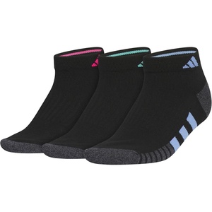 image:imageadidas Womens Cushioned Socks 3 PairsBlackOnix GreyShock Pink30Low Cut