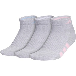 image:imageadidas Womens Cushioned Socks 3 PairsClear Onix GreyGlow BlueClear Pink40Low Cut