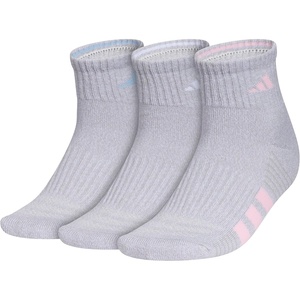 image:imageadidas Womens Cushioned Socks 3 PairsClear Onix GreyGlow BlueClear Pink40Quarter