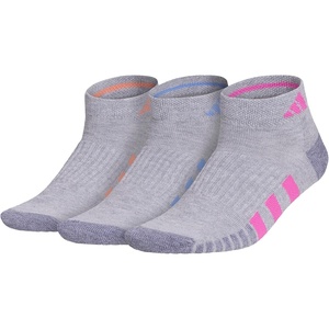 image:imageadidas Womens Cushioned Socks 3 PairsCool Light HeatherLucid Fuchsia PinkBlue Fusion30Low Cut