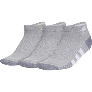 image:imageadidas Womens Cushioned Socks 3 PairsCool Light HeatherPowder YellowViolet Tone Purple30Low Cut