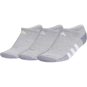 image:imageadidas Womens Cushioned Socks 3 PairsCool Light HeatherPowder YellowViolet Tone Purple30No Show
