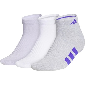 image:imageadidas Womens Cushioned Socks 3 PairsFrozen PurpleClear Onix GreySolar Purple40Low Cut