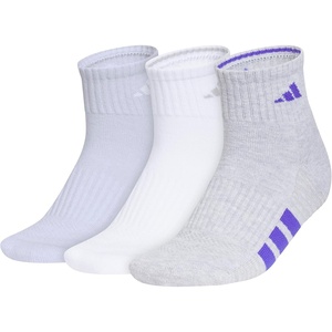 image:imageadidas Womens Cushioned Socks 3 PairsFrozen PurpleClear Onix GreySolar Purple40Quarter