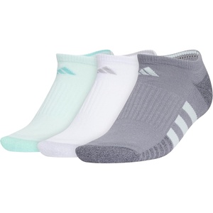image:imageadidas Womens Cushioned Socks 3 PairsHalo Mint GreenWhiteGrey30No Show