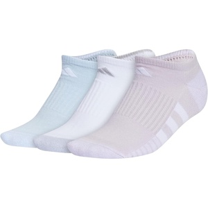 image:imageadidas Womens Cushioned Socks 3 PairsSilver Dawn GreyWhiteWonder Blue30No Show
