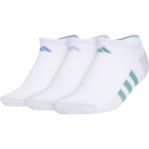 image:imageadidas Womens Cushioned Socks 3 PairsWhiteBlue FusionPowder Teal Green30No Show
