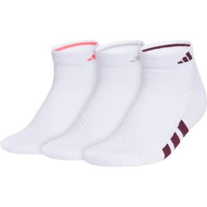 image:imageadidas Womens Cushioned Socks 3 PairsWhitePure Turbo PinkClear Onix Grey40Low Cut