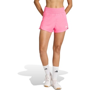 image:imageadidas Womens Pacer Essentials Knit HighRise ShortsLucid PinkWhite