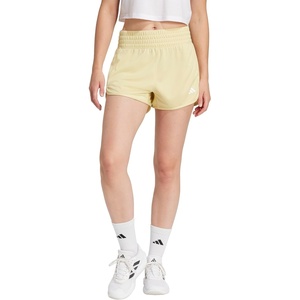 image:imageadidas Womens Pacer Essentials Knit HighRise ShortsPowder YellowWhite