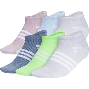 image:imageadidas Womens Superlite No Show Socks 6 PairsPreloved Fig PurpleBlue DawnClear Onix Grey3