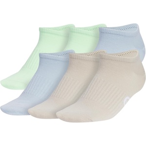 image:imageadidas Womens Superlite No Show Socks 6 PairsSemi Green SparkWonder BluePutty GreyClassic